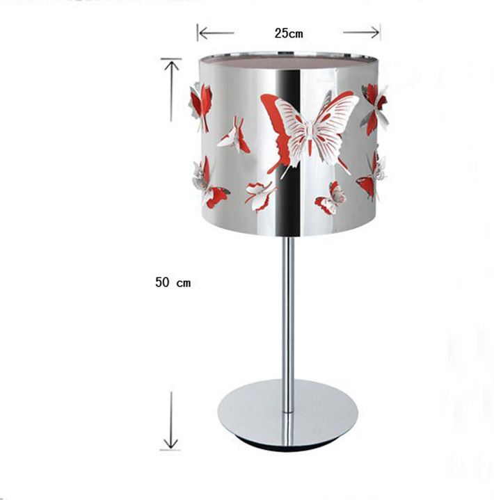 Exquisite Butterfly Stainless Steel Living Room Table Lamps