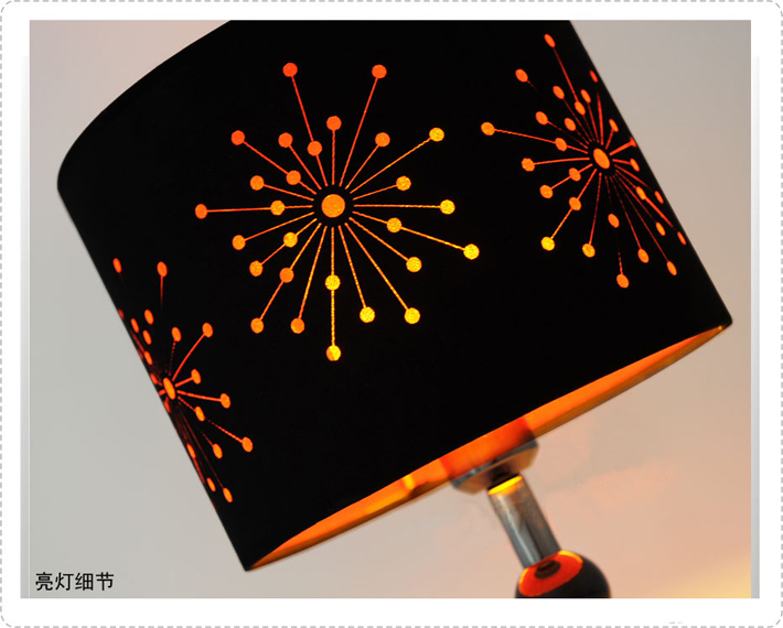 Black Etched Cloth Black Acrylic Balls LED Table Lamps