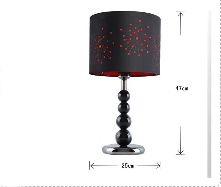Black Etched Cloth Black Acrylic Balls LED Table Lamps