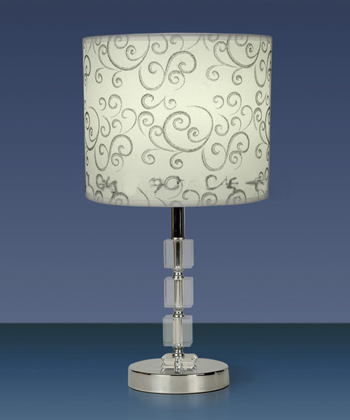 Contemporary White Art Printed Cuboid Crytals Study Table Lamps