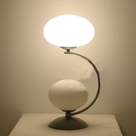 Outlet 2-Light Glass Table Lamp Chrome