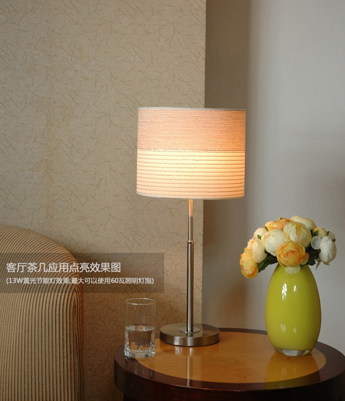 Light Gray Adjustable Table Lamp Chrome Base of Idyllic Style