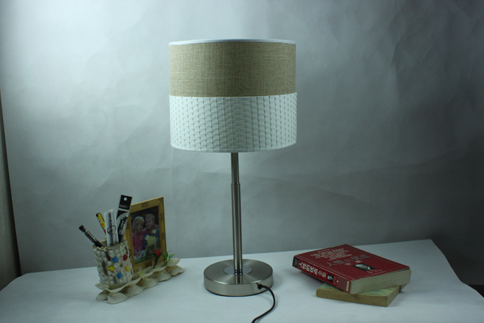 Light Gray Adjustable Table Lamp Chrome Base of Idyllic Style