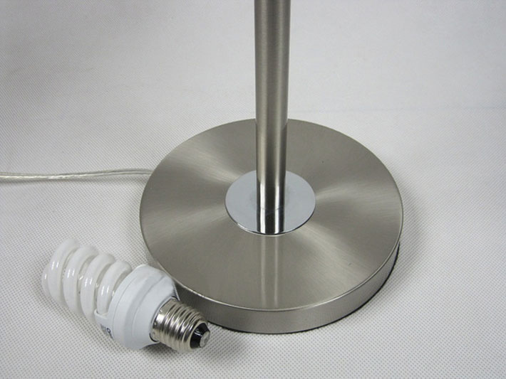 Light Gray Adjustable Table Lamp Chrome Base of Idyllic Style