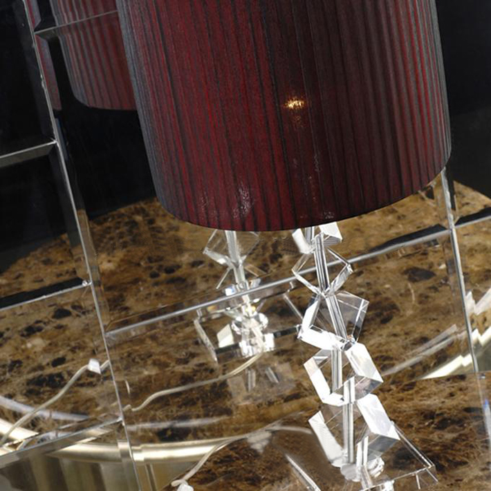 French Drawing Round K9 Crystal Bedroom Table Lamps