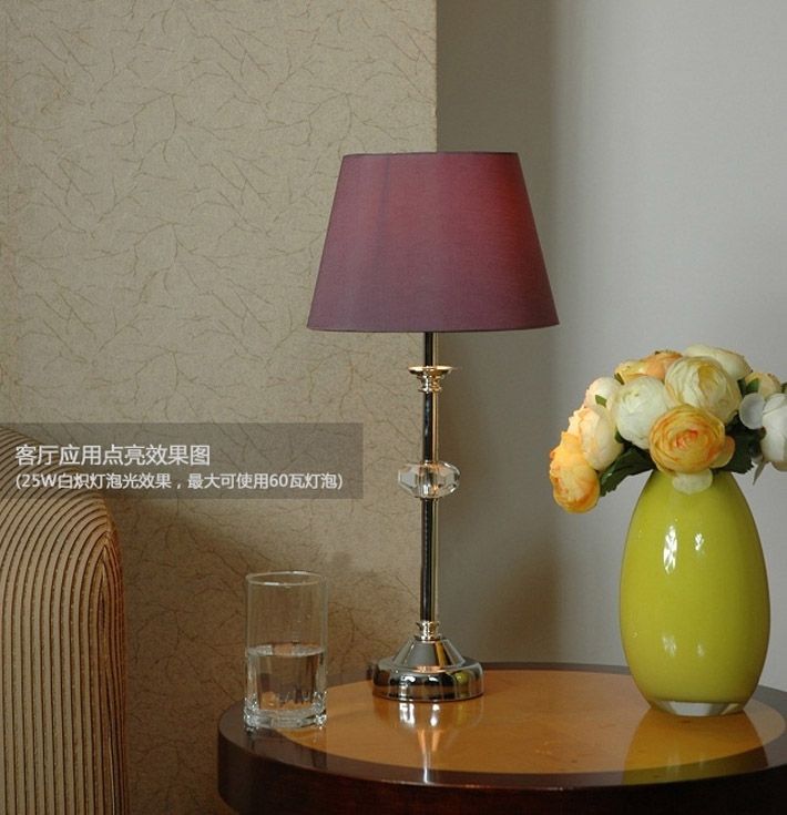 Outlet High Class Wine Red Crystal Chrome Table Lamp