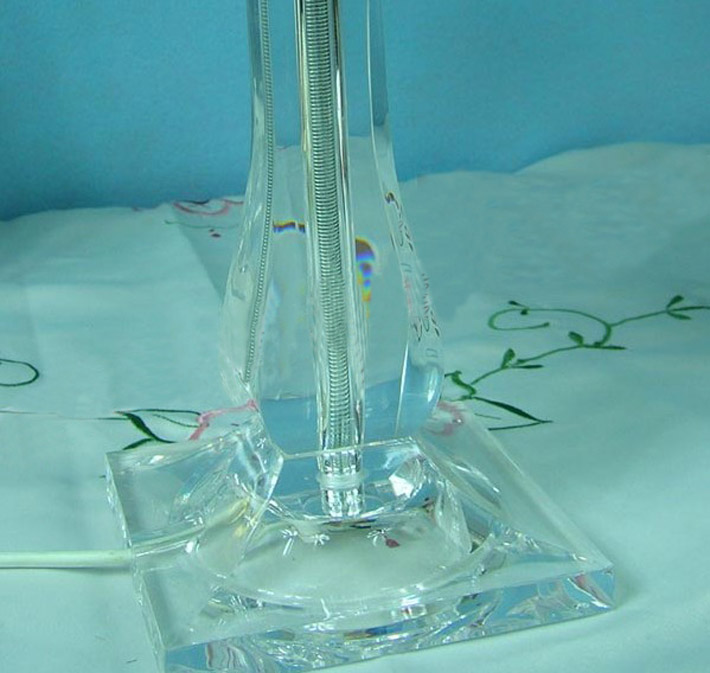 Floral Printed Transparent Acrylic Bedside Table Lamps