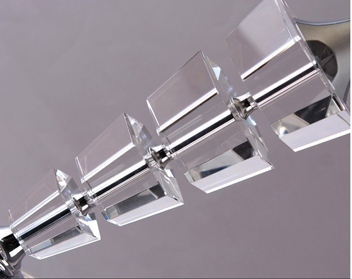 White Trapezoid Crystals Chrome-Plated Modern Table Lamps