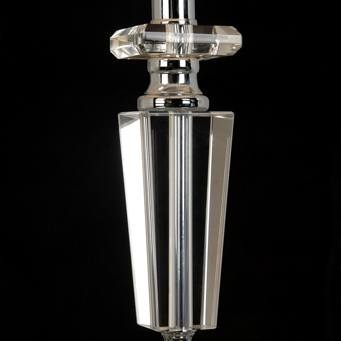 Offwhite Streak Cloth Art Transparent K9 Crystals Contemporary Table Lamps