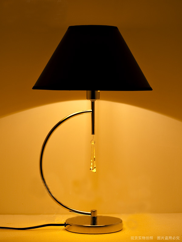 Black Modern Table Lamps with Glass Pendant, Chrome Table Lamps