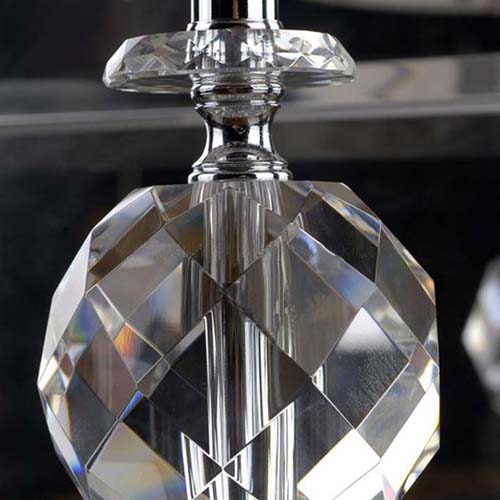 Floral Printed Cloth Art K9 Crystal Chrome Table Lamps