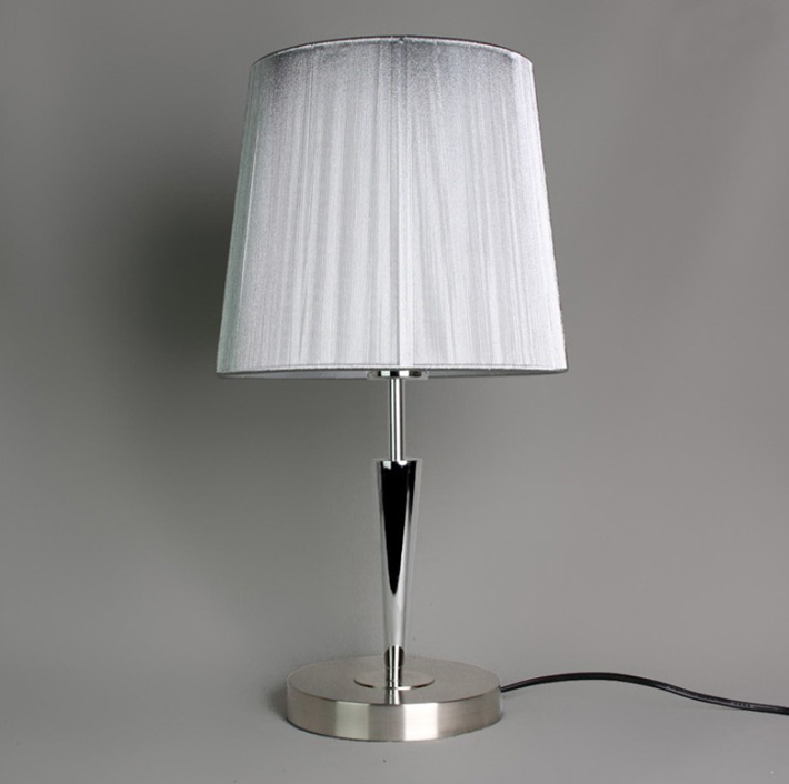 Silver Wire Drawing Chrome Table Lamp with Luring Discounts