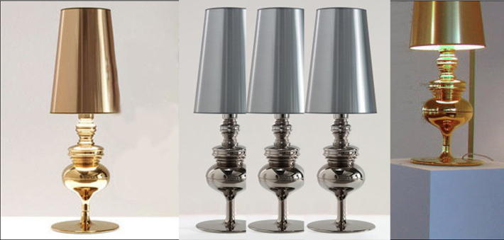 PVC Film Golden Table Lamps with Plated Body