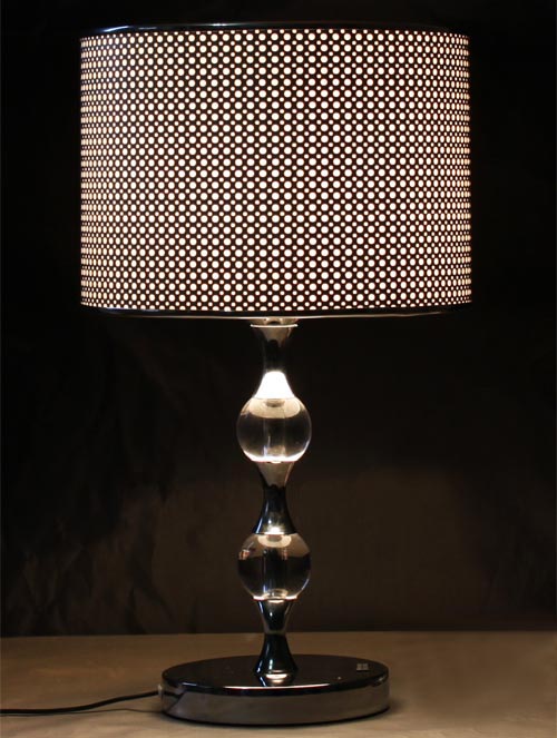 Film Shiny Laser Cover K9 Crystal Shaft Chrome Table Lamps
