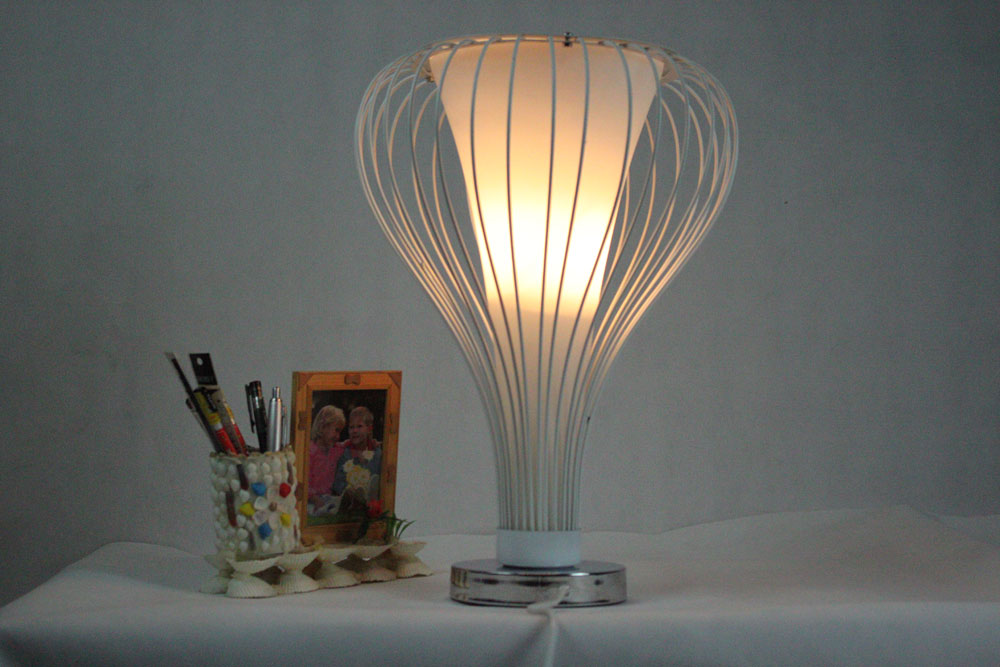White Wire Table Lamp Chrome, Black Table Lamp