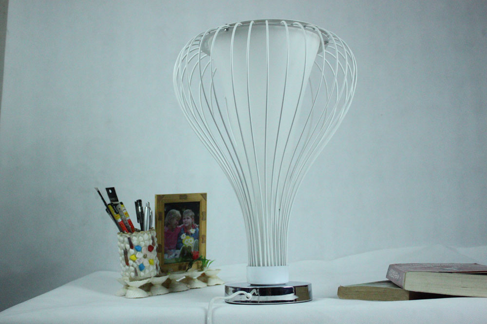White Wire Table Lamp Chrome, Black Table Lamp