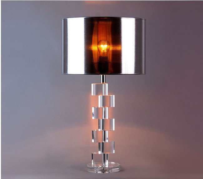 Silver PS Cover Clear Cystal Table Lamps