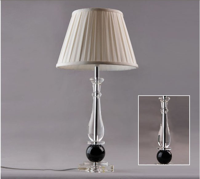 White Edge Floded Cover K9 Crystal Modern Table Lamps