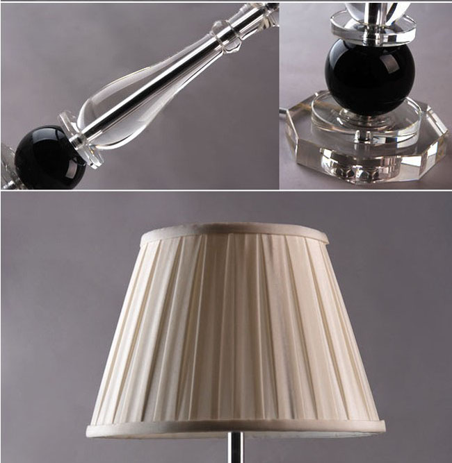 White Edge Floded Cover K9 Crystal Modern Table Lamps