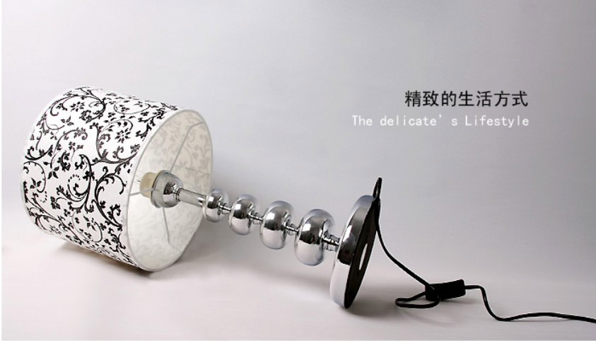 Floss White Printed Chrome-Plated Modern Table Lamps
