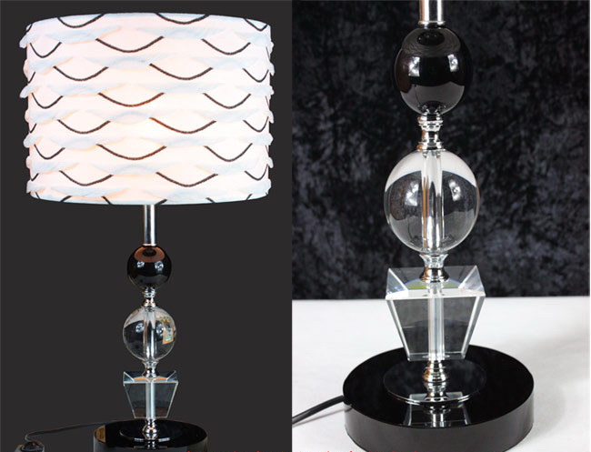Unique Cloth Art Cover K9 Crystal Table Lamp