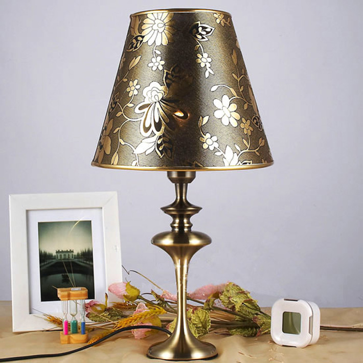 Printed Cloth Art Brass Table Lamps