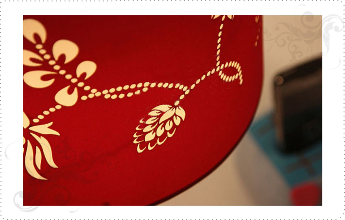 Discount Red Floria Printed Red Crystal Balls Table Lamp