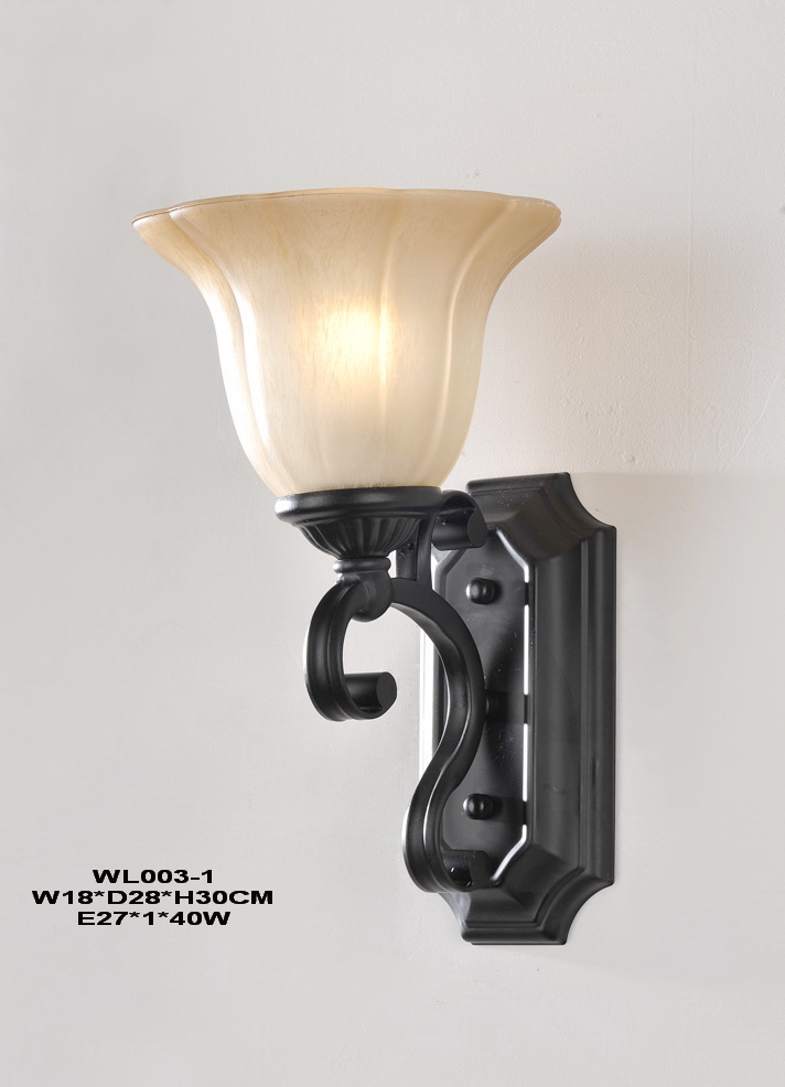 1-Light Black Modern European Wall Lamps