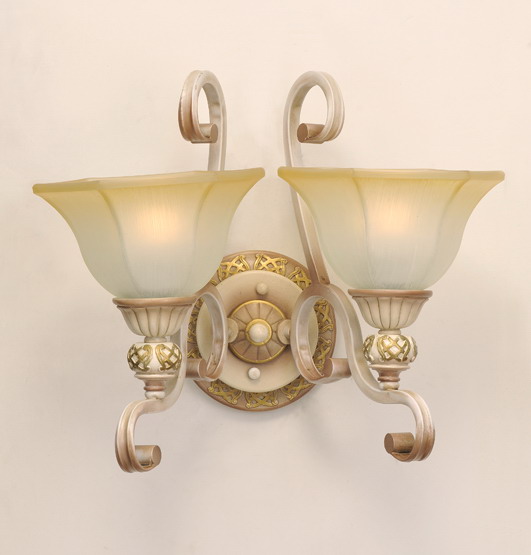 2-Light Petunia-Like Cover Rust Metal Body European Wall Lamps