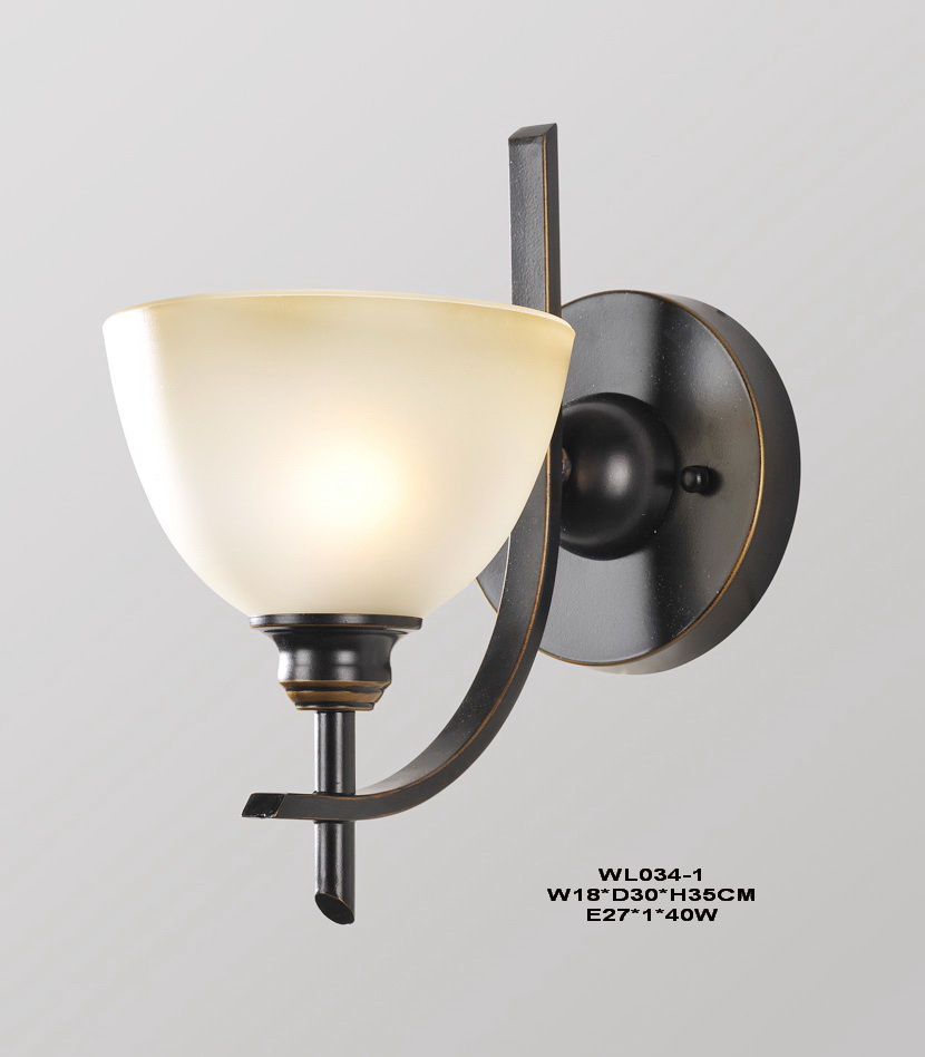Outlet 1-Light Grass Cover Black with Bronze Metal Wall Lamps